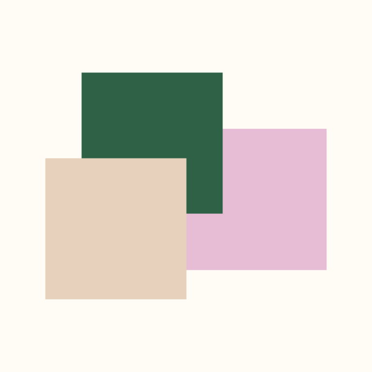 abstract colour block composition in sage, sand and blush